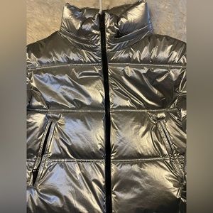 ZARA Silver cropped puffer jacket
